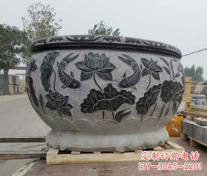 辽阳中领雕塑出品,精致仿古圆水缸雕塑