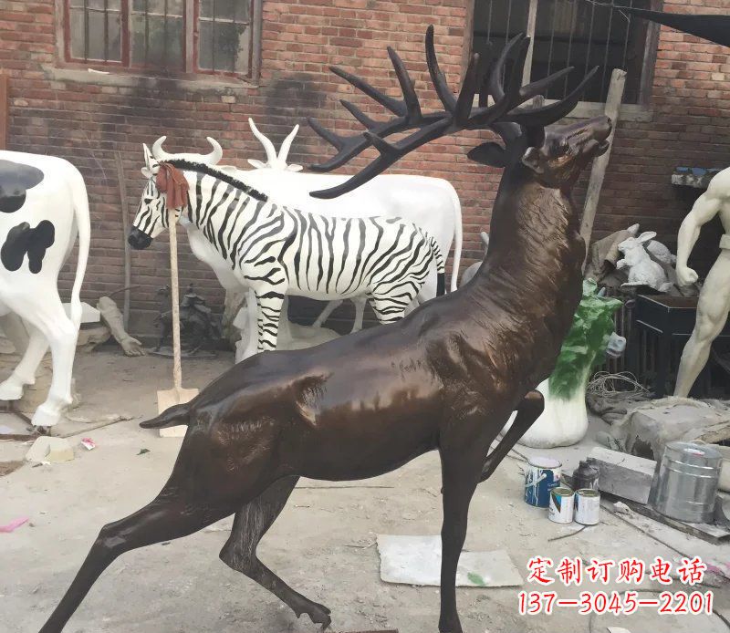 辽阳羚羊公园动物铜雕