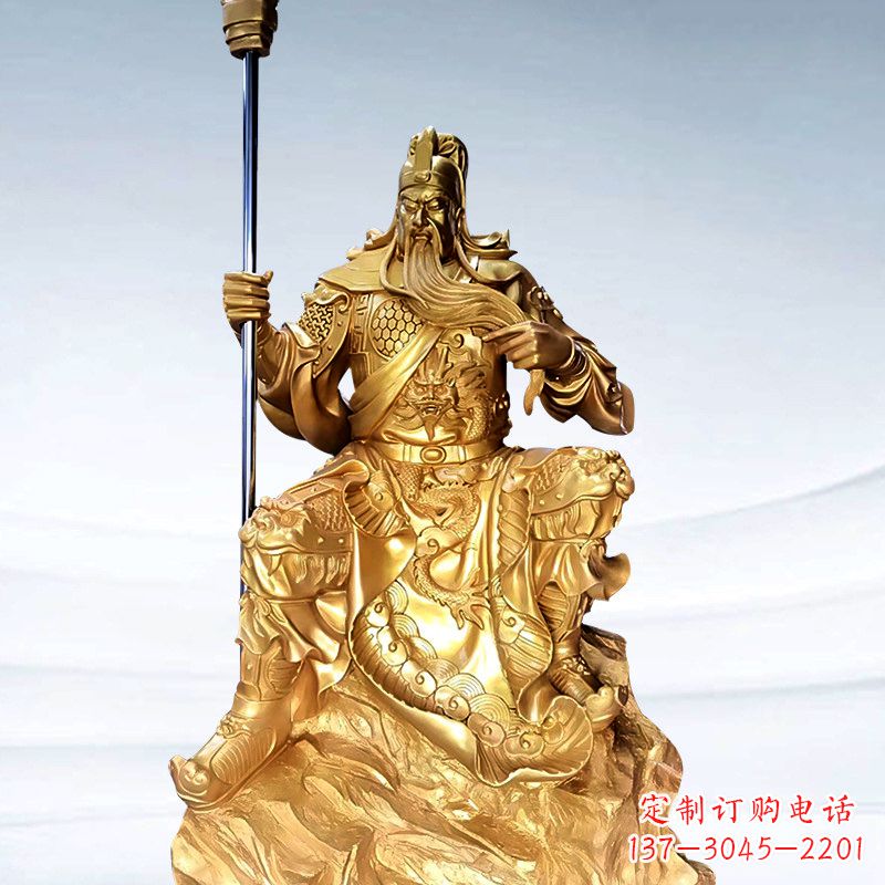 辽阳鎏金五虎上将关羽铜雕