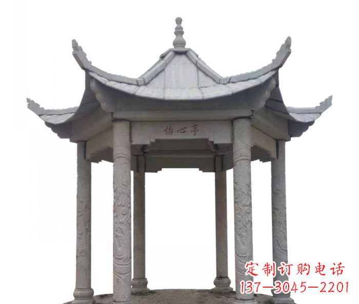辽阳六角石雕凉亭 (5)