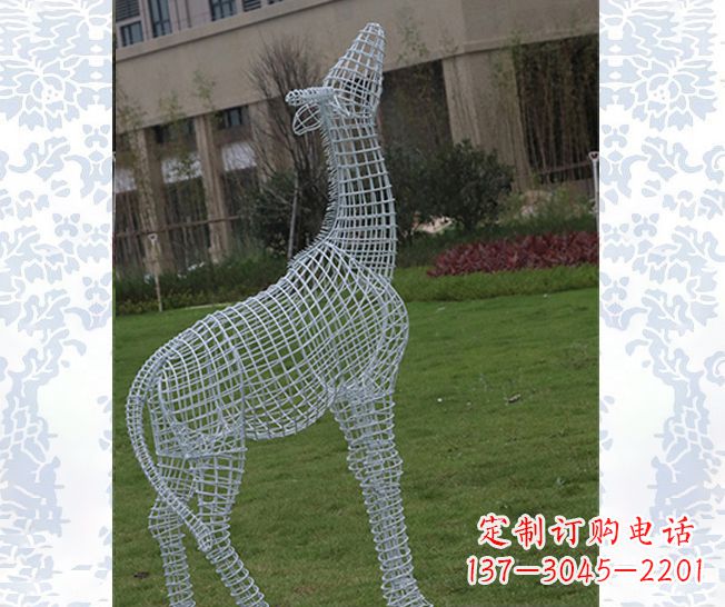 辽阳外观精美的不锈钢长颈鹿雕塑