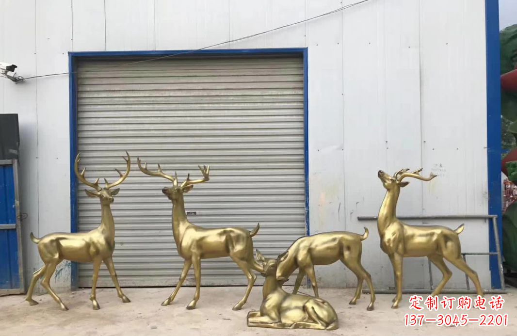 辽阳鹿群铜雕1