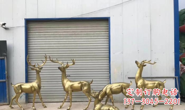 辽阳鹿群铜雕 (3)