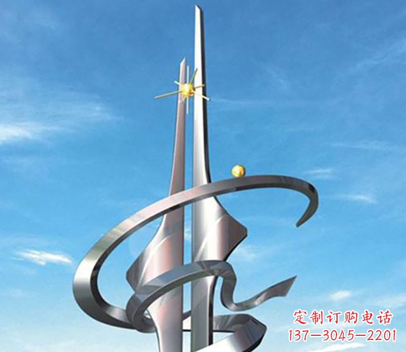 辽阳螺旋飘带广场雕塑,精美而出众