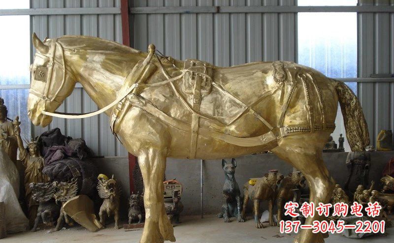 辽阳中领雕塑:马拉车铜雕动物精华雕塑