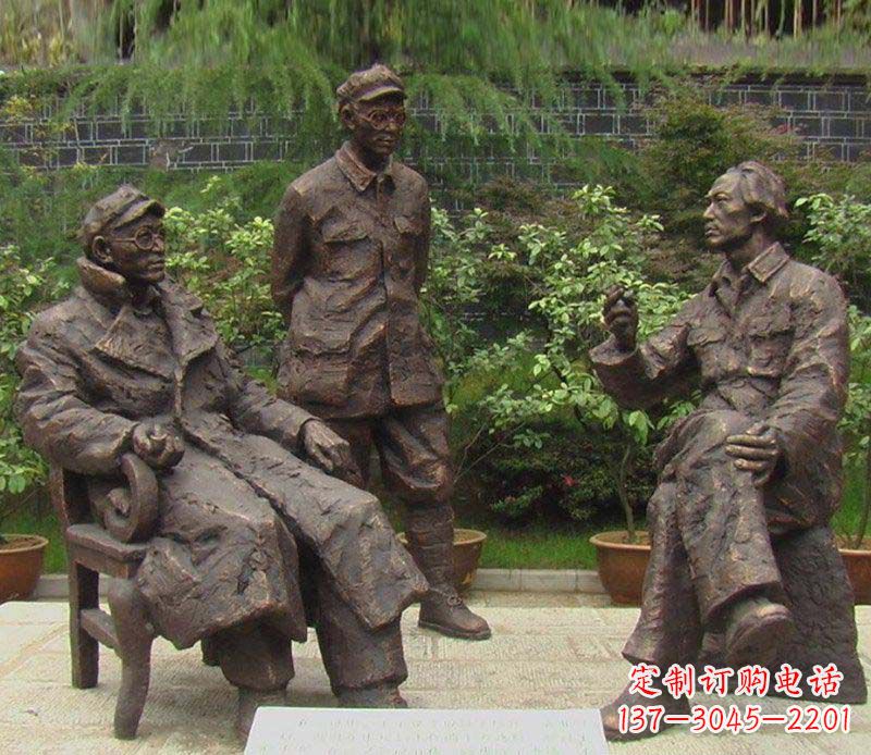 辽阳精美手工雕刻的刘伯承—毛泽东雕像