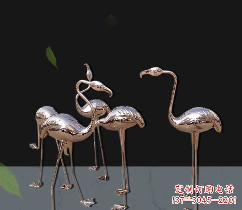 辽阳玫瑰金不锈钢火烈鸟雕塑,艺术品的魅力