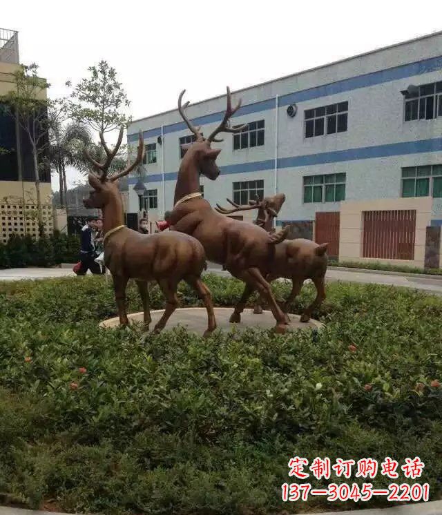 辽阳梅花鹿小区铜雕精美礼品
