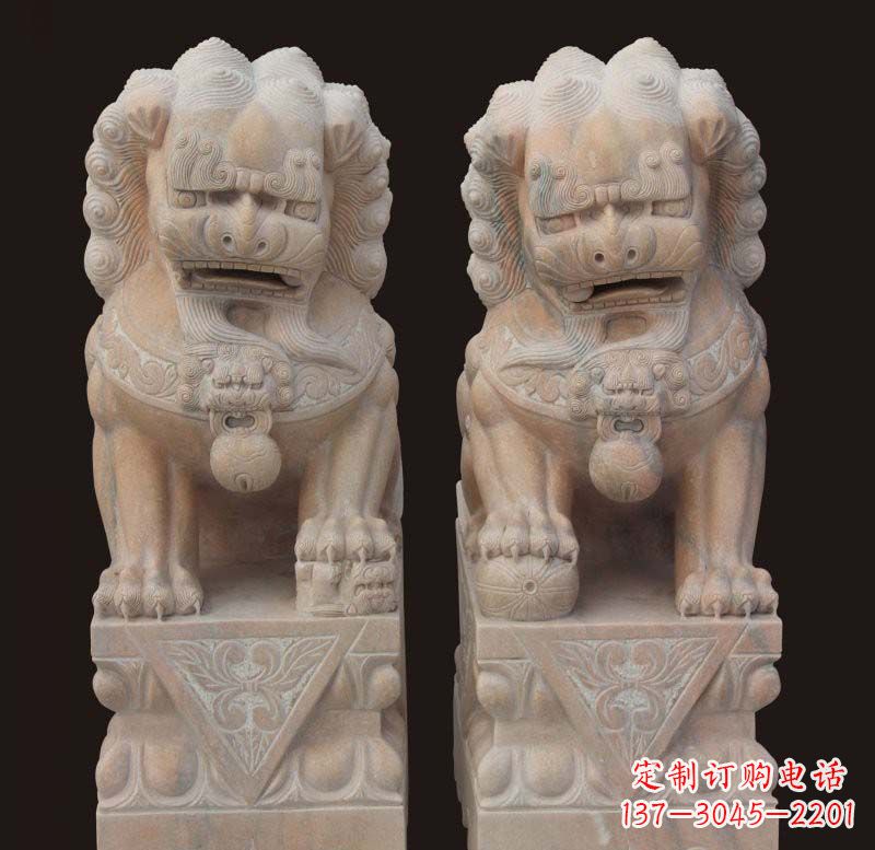 辽阳传统石狮子雕塑,精美绝伦