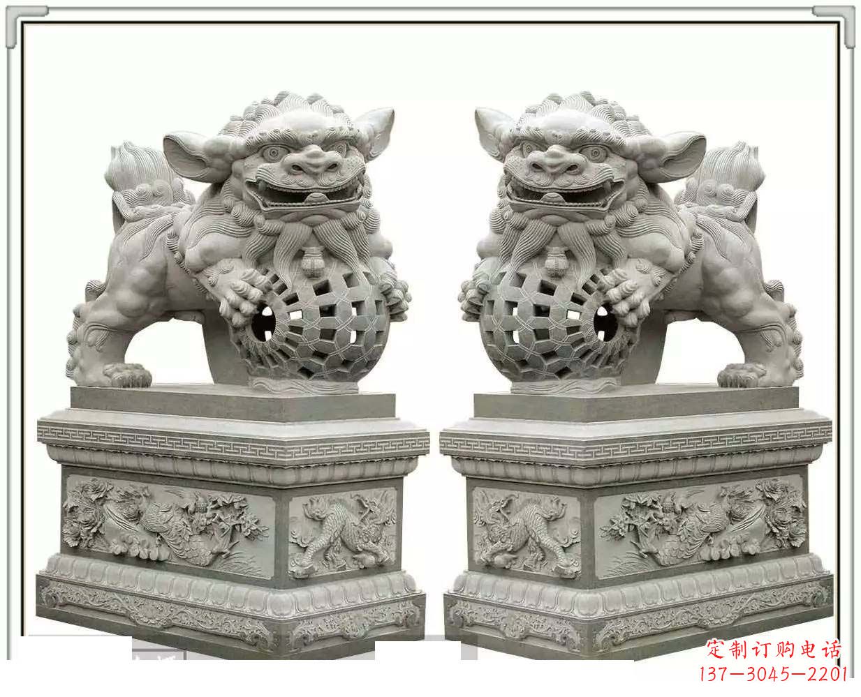 辽阳精美网球狮石雕,匠心雕刻绝美网球图案