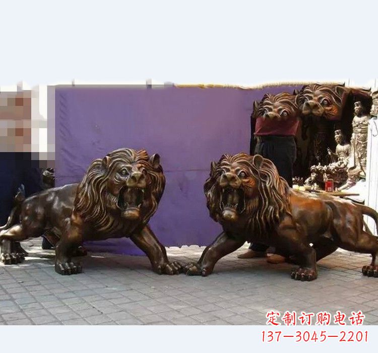 辽阳中领雕塑精心打造的正宗西洋狮子铜雕,表面…