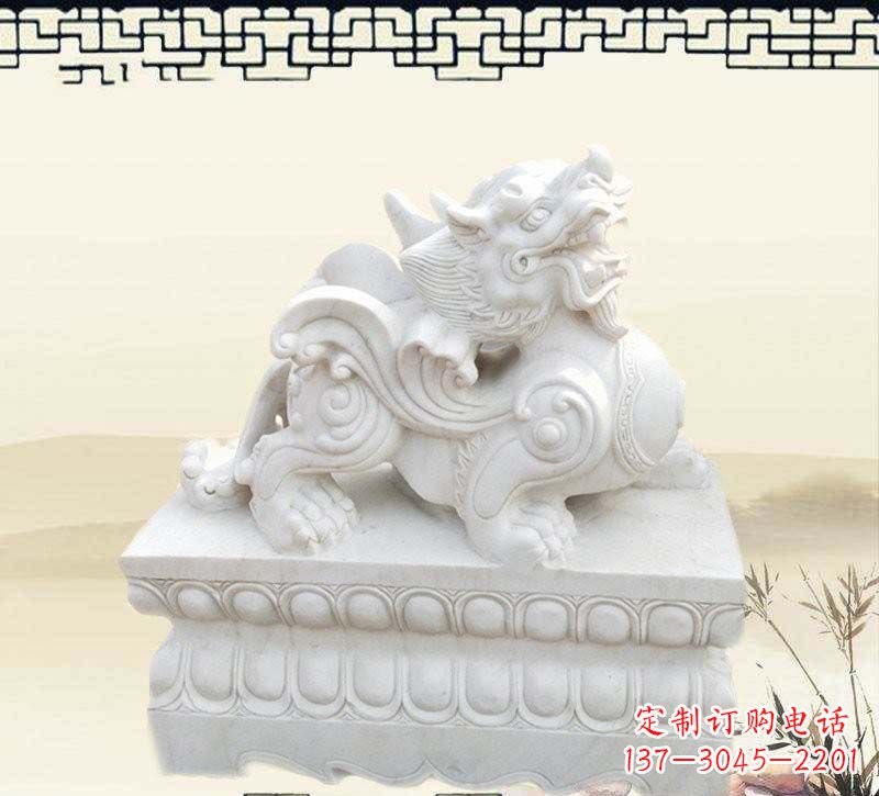 辽阳精美貔貅石雕雕塑,烘托家门口的神秘感