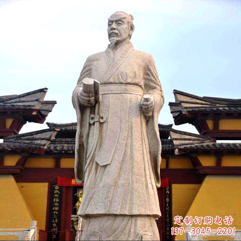 辽阳传承中华传统文化,传神孟子砂岩石雕塑