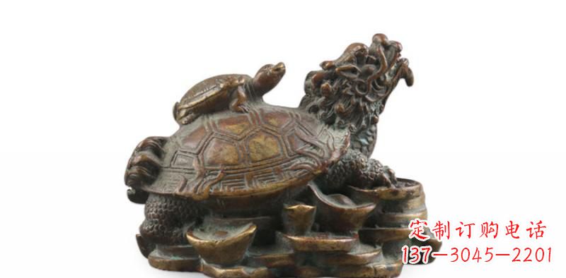 辽阳雕塑非凡,铜雕龙龟母子精美