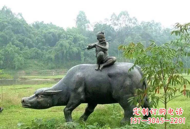 辽阳艺术精美的牧童铜雕