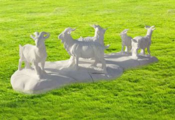 辽阳中领雕塑：精致汉白玉公园动物山羊雕塑