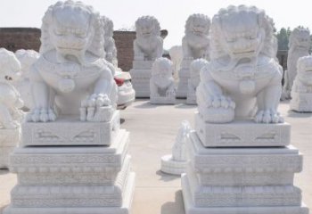 辽阳汉白玉看门狮子雕塑