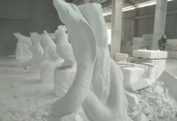 辽阳中领雕塑汉白玉生肖蛇雕塑