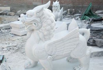 辽阳品质卓越的汉白玉独角兽雕塑