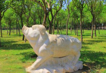 辽阳传统十二生肖精美手工猪石雕动物雕塑