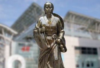 辽阳华佗仿铜雕塑，雕刻技艺精湛