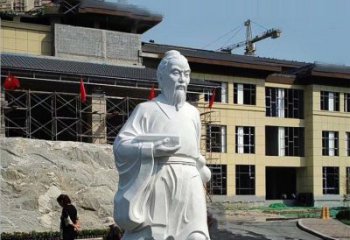 辽阳高雅精美的华佗白玉石雕像