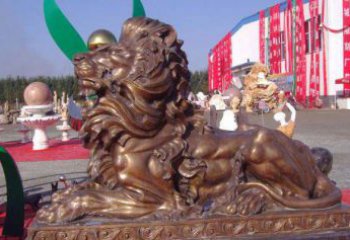 辽阳汇丰西洋狮子铜雕，精美华贵