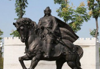 辽阳将军骑马古代人物铜雕