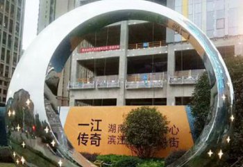 辽阳让您的空间脱颖而出！时尚镜面不锈钢圆环景观雕塑
