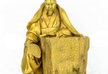 辽阳精致细腻的诸葛亮鎏金雕塑