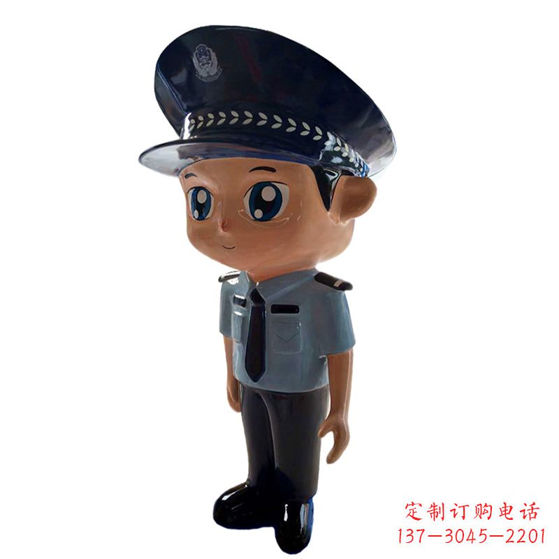辽阳男警察玻璃钢卡通雕塑
