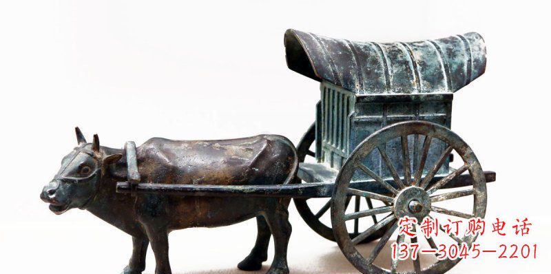 辽阳定制牛车景观铜雕塑