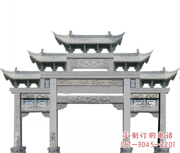 辽阳中领雕塑定制式牌坊石雕