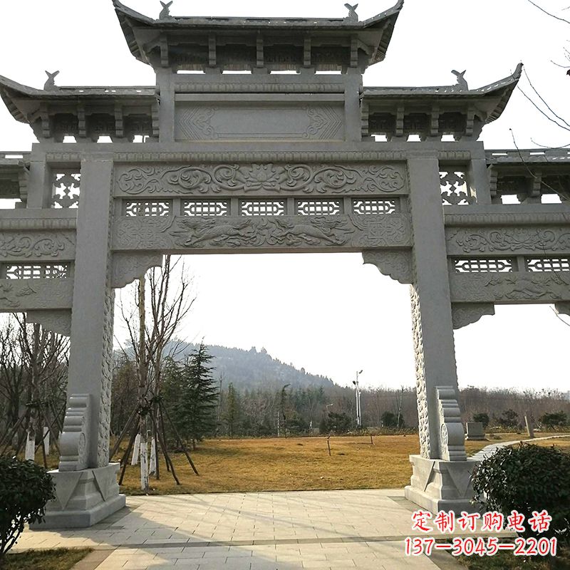 辽阳中领雕塑:精致石牌坊雕塑