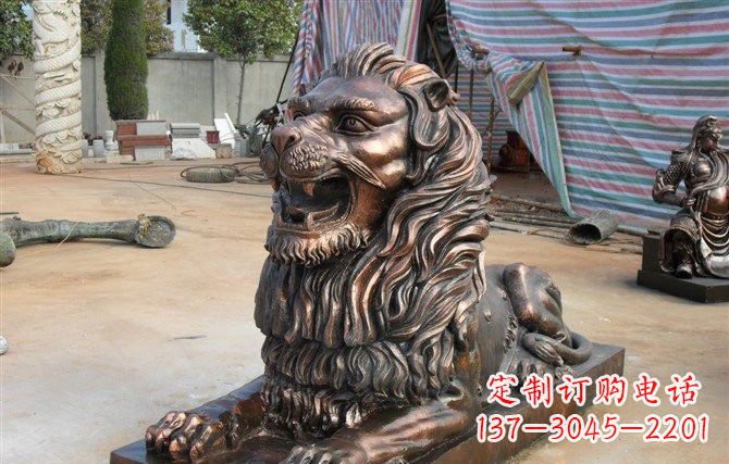 辽阳汇丰狮子铜雕,体现高贵气质