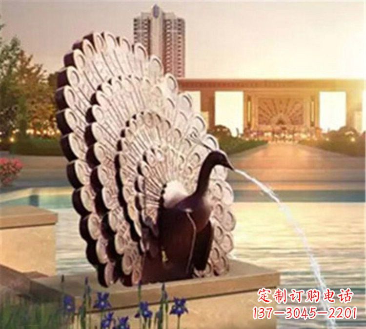 辽阳喷水孔雀铜雕