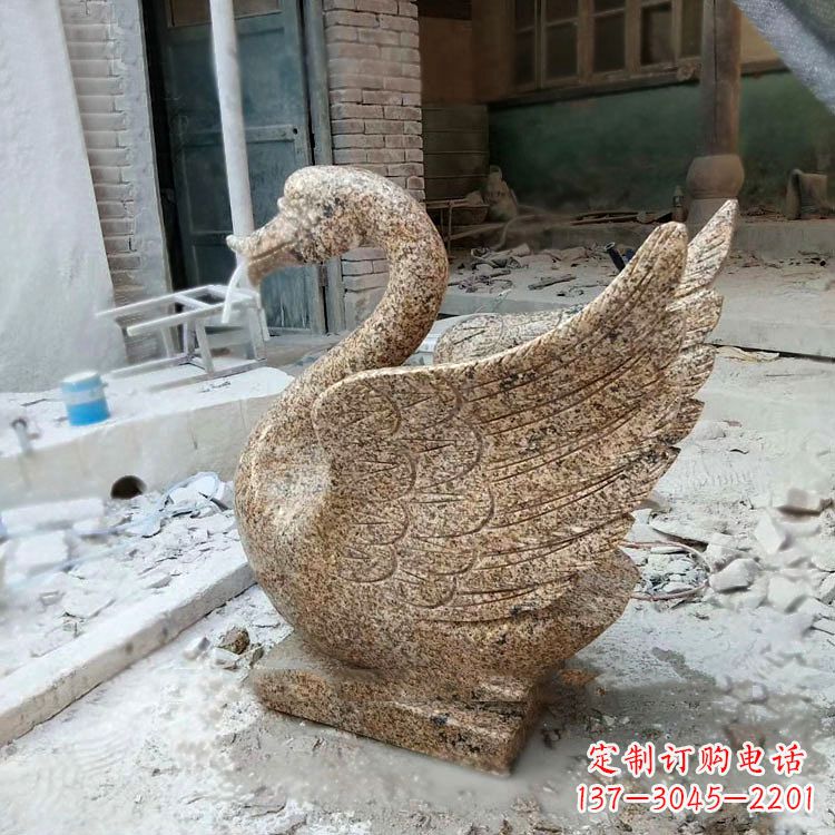 辽阳应用天鹅花岗岩制作的喷水雕塑