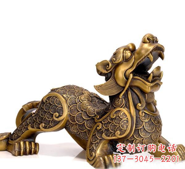 辽阳特色貔貅铜雕,精致美观,福祉永存