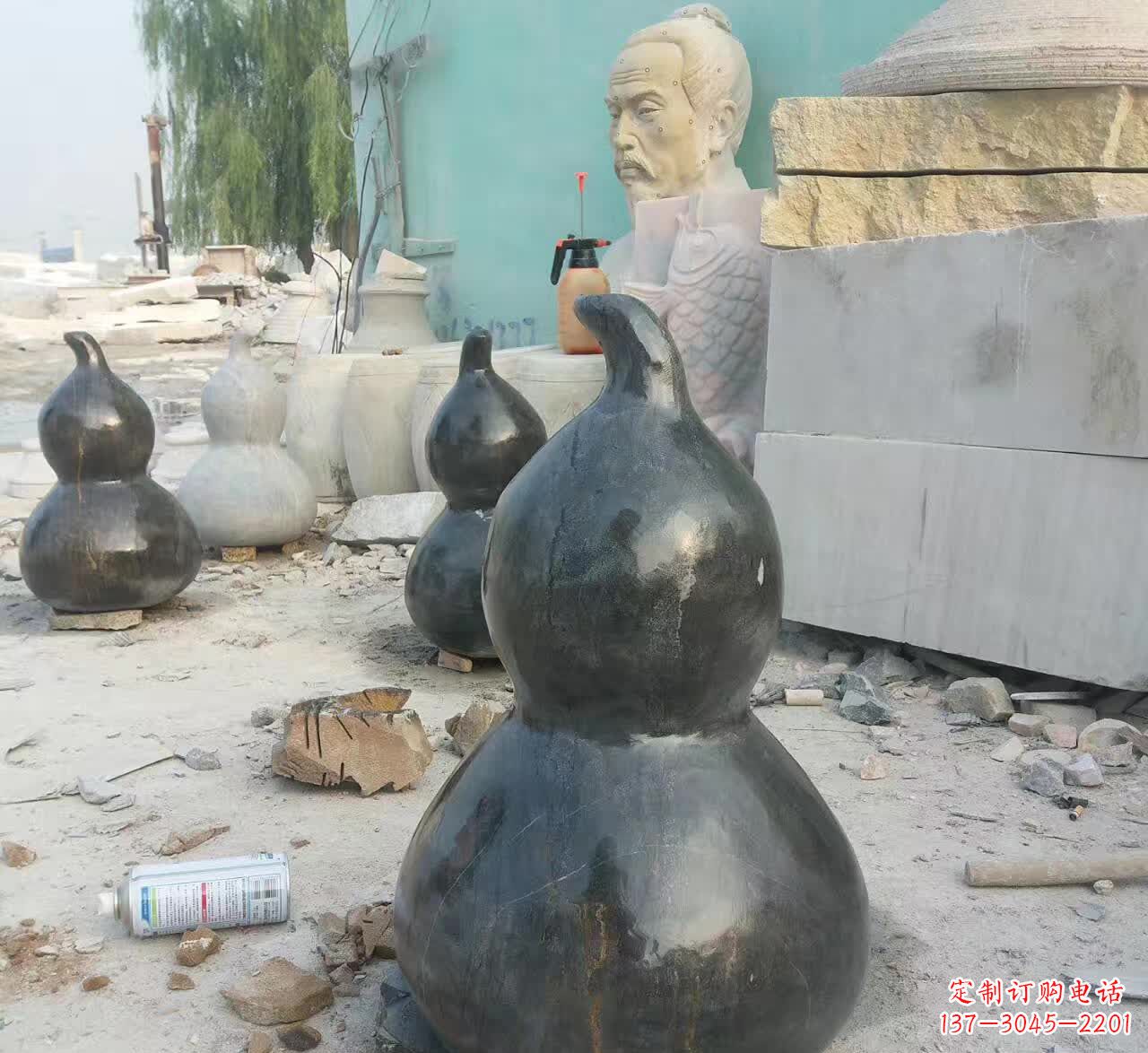 辽阳驱负能量的葫芦石雕塑