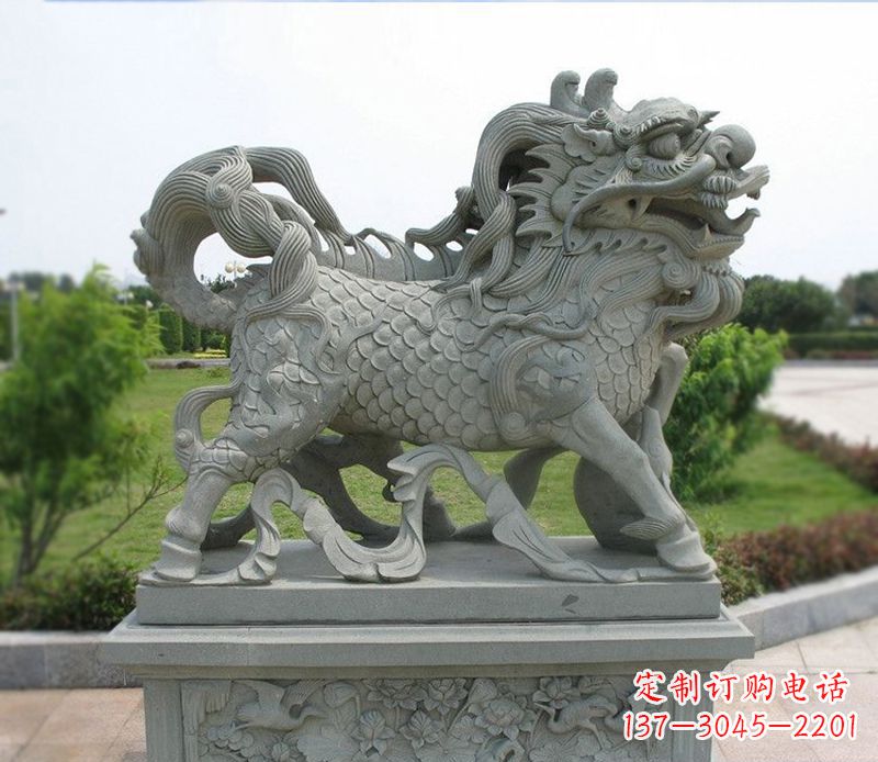 辽阳典雅经典,麒麟招财石雕把你的梦想变成现实