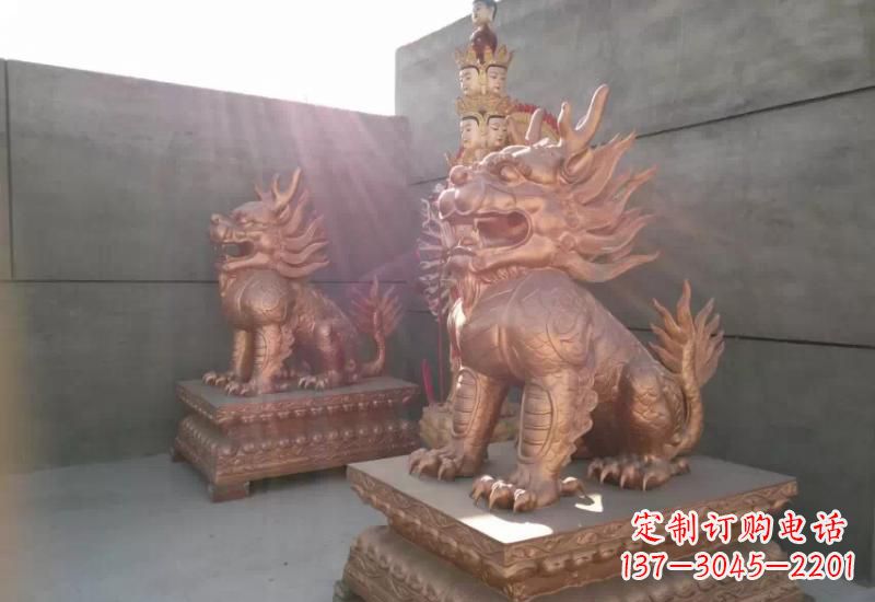 辽阳拥有传统文化魅力的麒麟铸铜雕塑