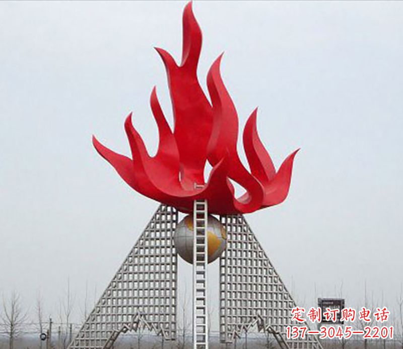 辽阳金色火苗-优雅华贵的不锈钢景观雕塑