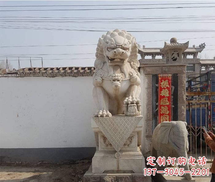 辽阳精美大理石狮子石雕