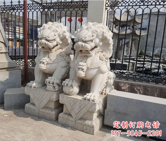 辽阳中领雕塑:精美大理石狮子雕塑