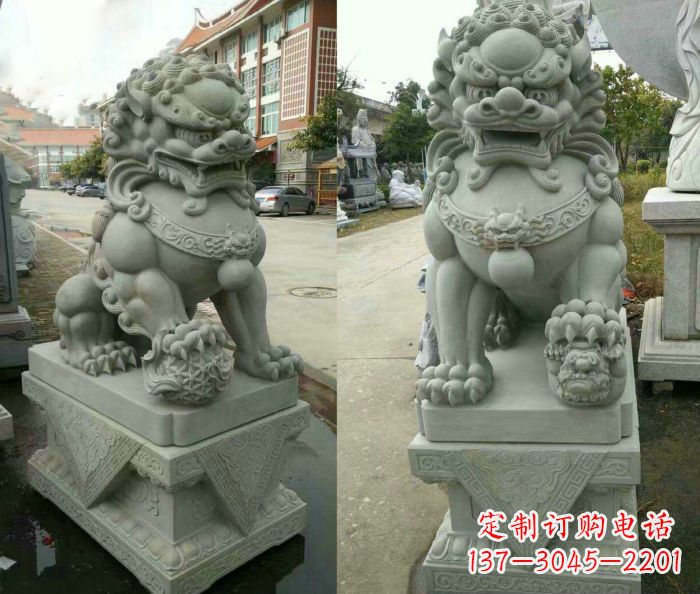 辽阳大理石狮子石雕——雕塑定制中的艺术精品