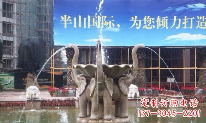 辽阳室内外精美小象喷泉石雕