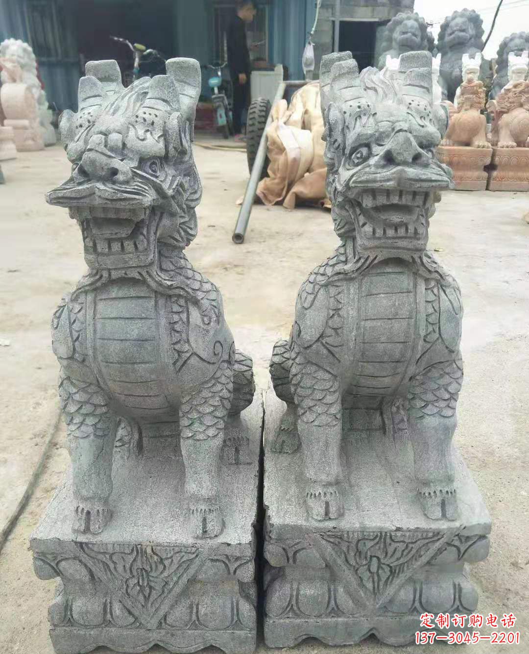 辽阳古典雅致的麒麟石雕