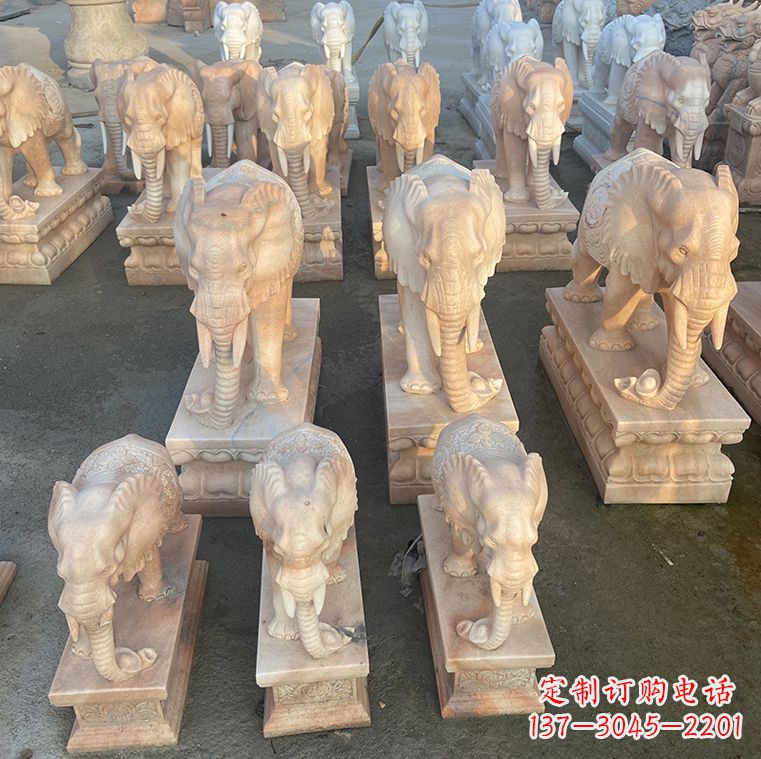 辽阳翘鼻大象石雕,传承经典浓烈之美