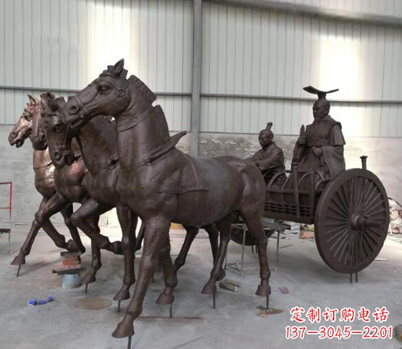 辽阳马车雕塑-传承秦朝历史文化
