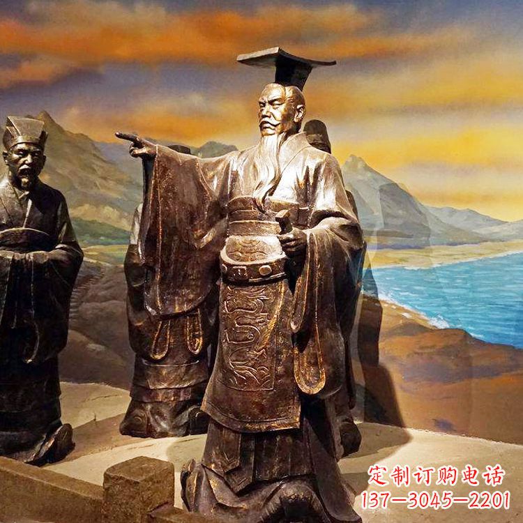 辽阳中领雕塑-精美秦始皇大型铜雕像